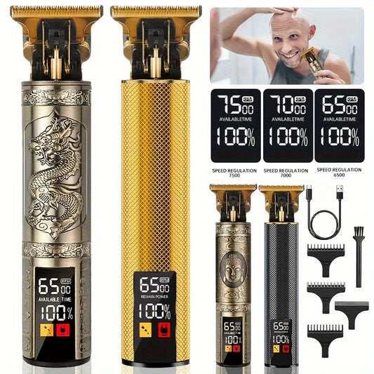 Kit de tondeuses à cheveux et tondeuses vintage professionnelles, ensemble de coupe de cheveux et de toilettage sans fil rechargeables pour hommes, tondeuse à barbe avec - DOGOMET DIGITAL PLUS