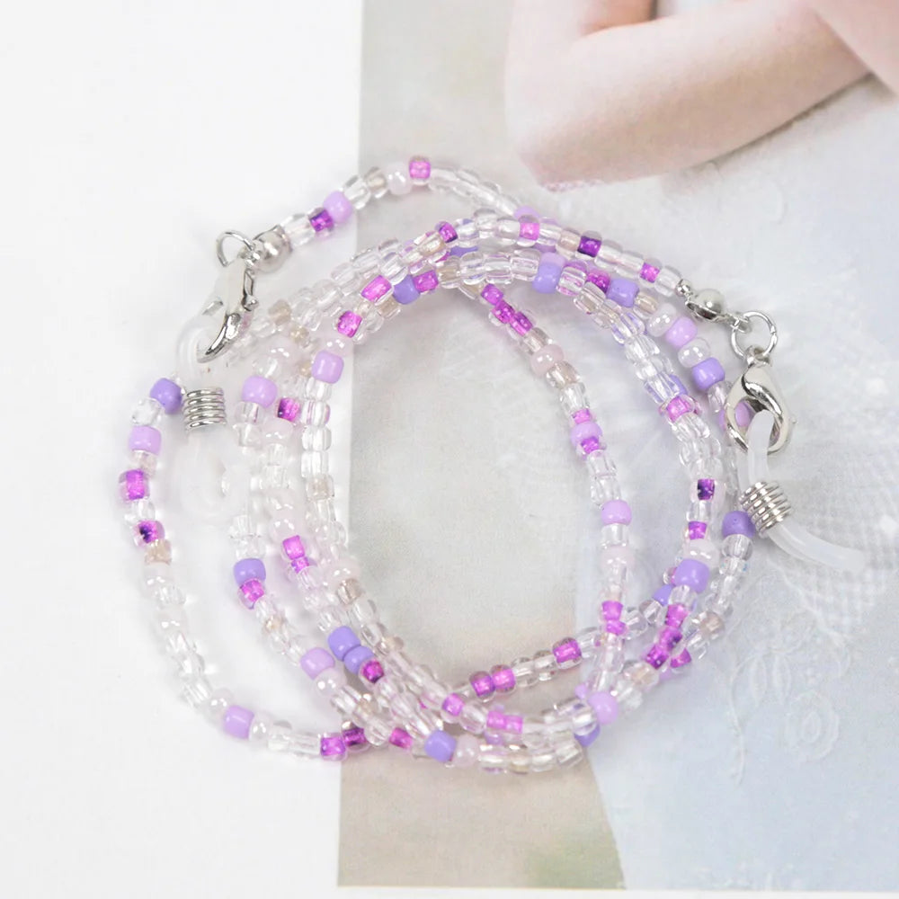 Fashion Glasses Chain Multifunctional Lanyard Bohemian Colorful Bead Chain Anti-lost Neck Chain Sunglasses Eyewear Accessories