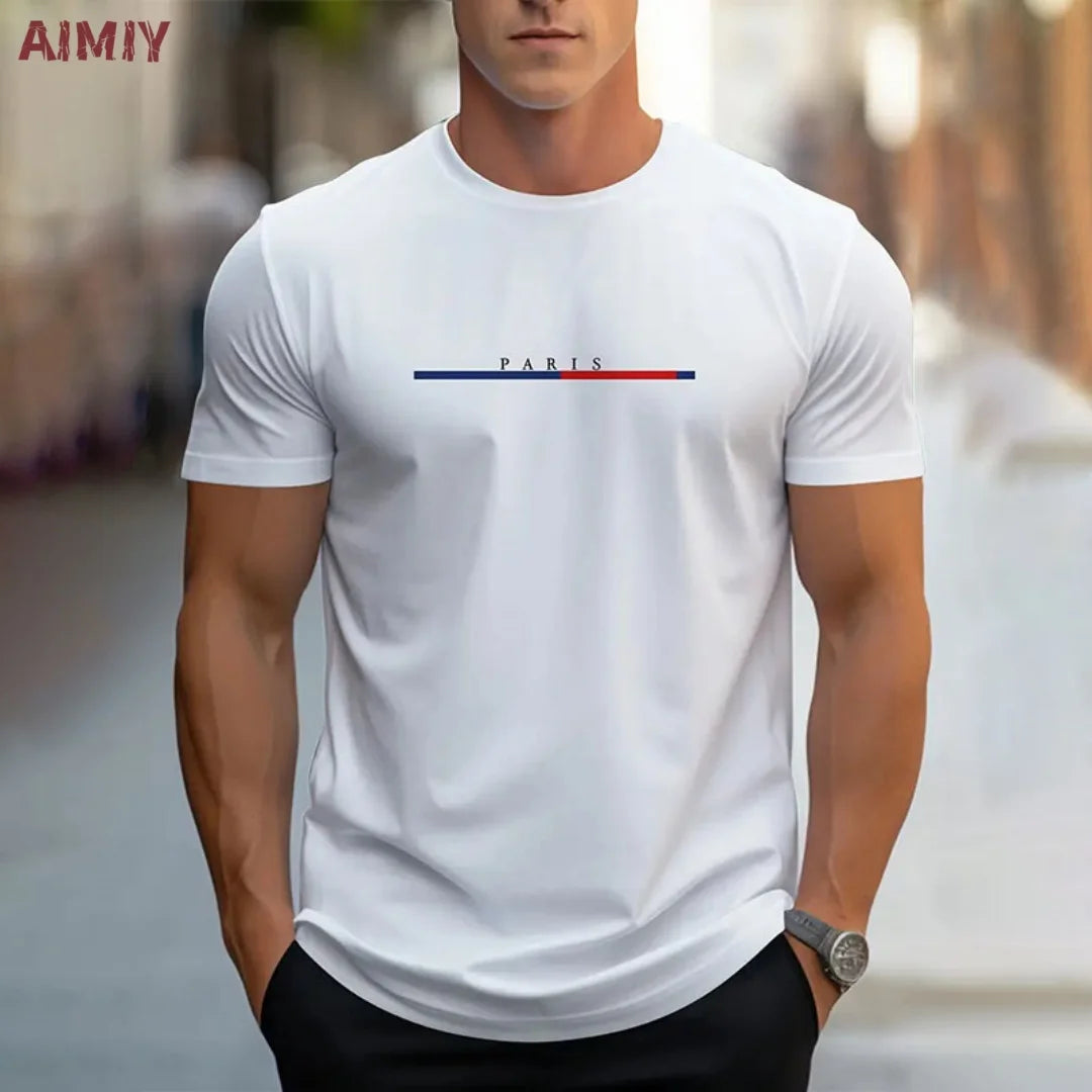 T-SHIRT À MANCHES COURTES ET COL ROND POUR HOMME
