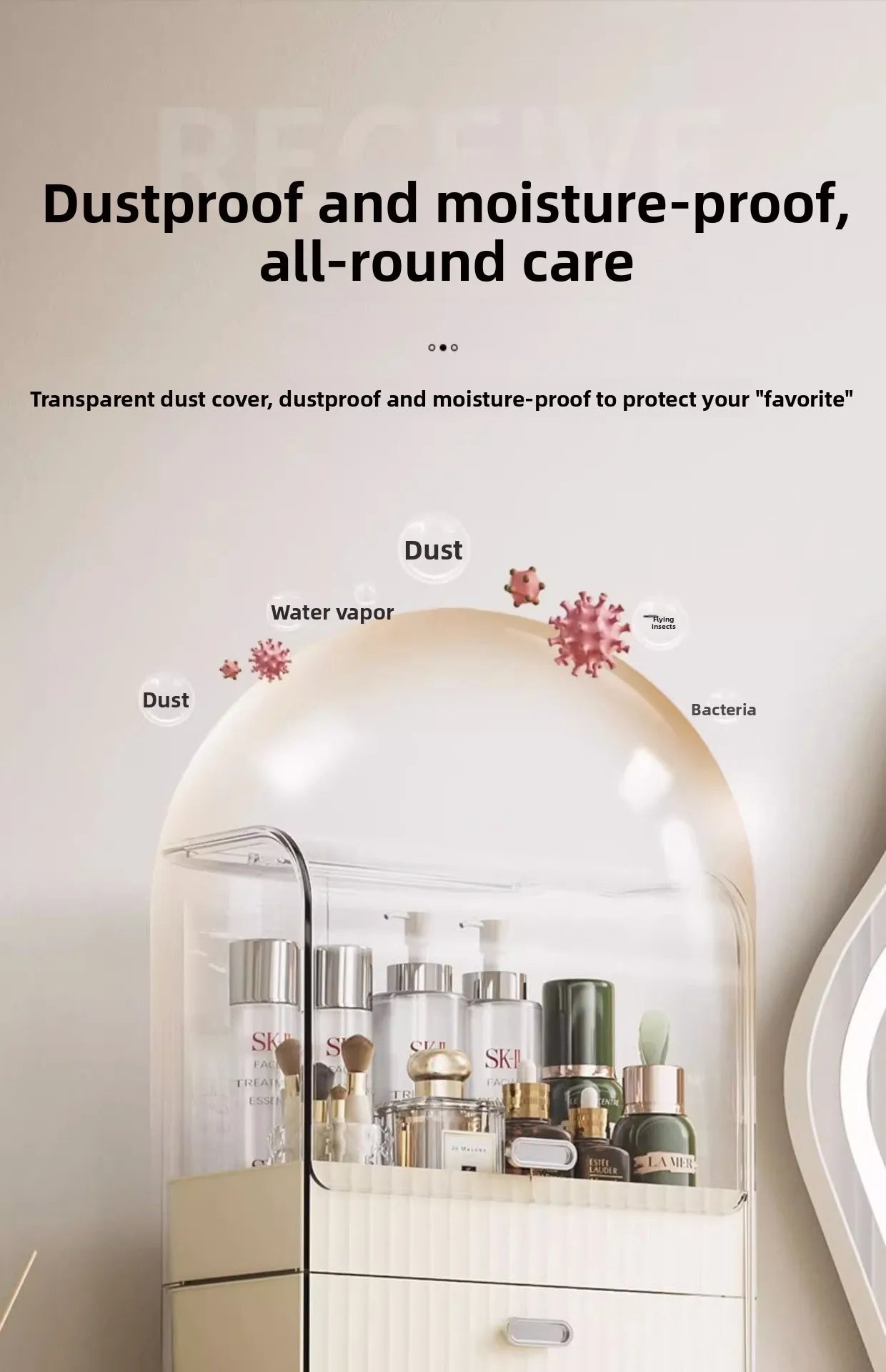 Internet celebrity cosmetics storage box, household box, desktop transparent dustproof cabinet, dressing table, skincare shelf