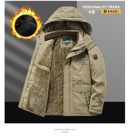 Parka Thermique Épaisse et Chaude pour Homme, Manteau Décontracté à Fermeture Éclair, avec Doublure Souriante, Coupe-Vent, Vêtement d'Extérieur, Hiver - DOGOMET DIGITAL PLUS