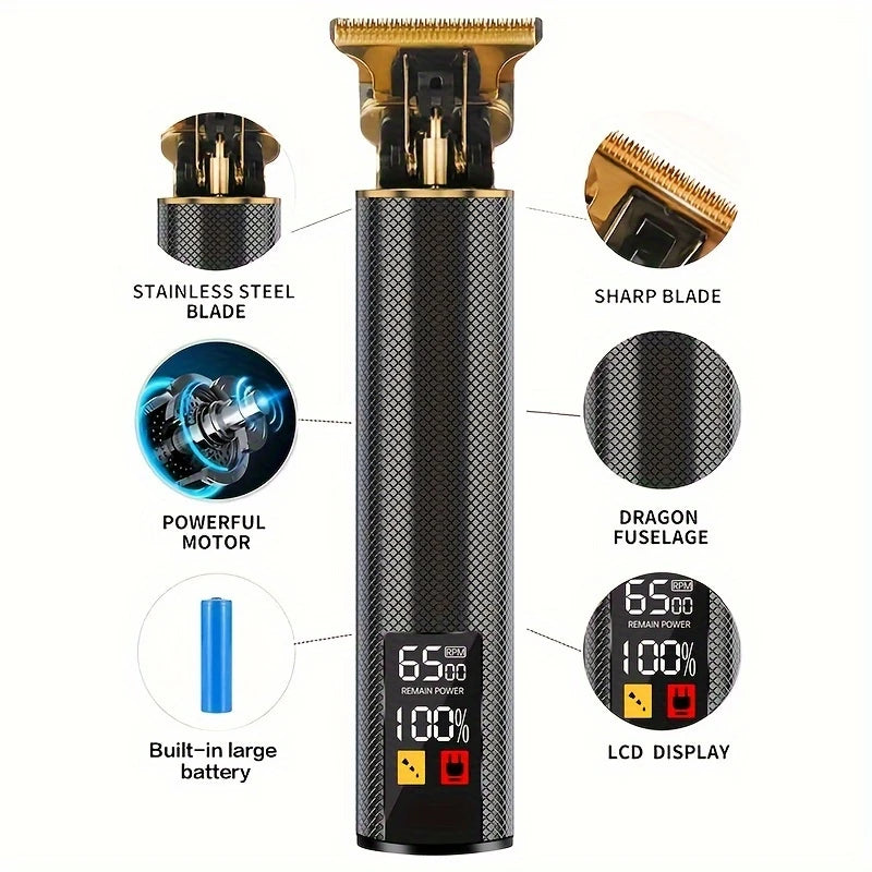 Kit de tondeuses à cheveux et tondeuses vintage professionnelles, ensemble de coupe de cheveux et de toilettage sans fil rechargeables pour hommes, tondeuse à barbe avec - DOGOMET DIGITAL PLUS