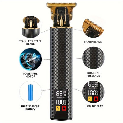 Kit de tondeuses à cheveux et tondeuses vintage professionnelles, ensemble de coupe de cheveux et de toilettage sans fil rechargeables pour hommes, tondeuse à barbe avec - DOGOMET DIGITAL PLUS