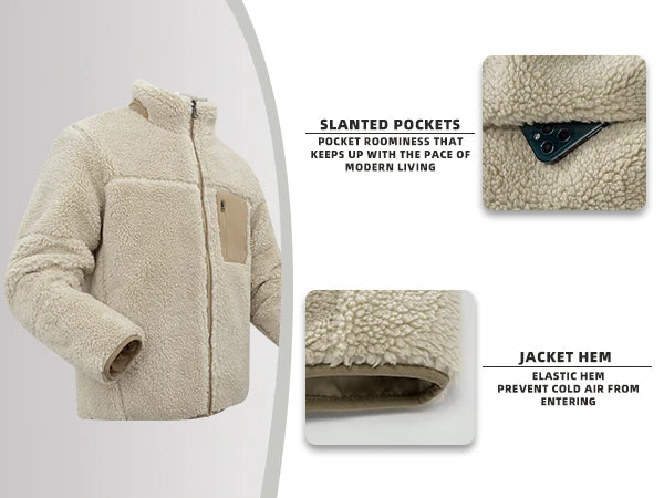 Veste polaire pour hommes, pour randonnée et aventure, vêtements chauds d'hiver, vêtements quotidiens décontractés, Design à la mode, manteaux de fourrure pour hommes - DOGOMET DIGITAL PLUS