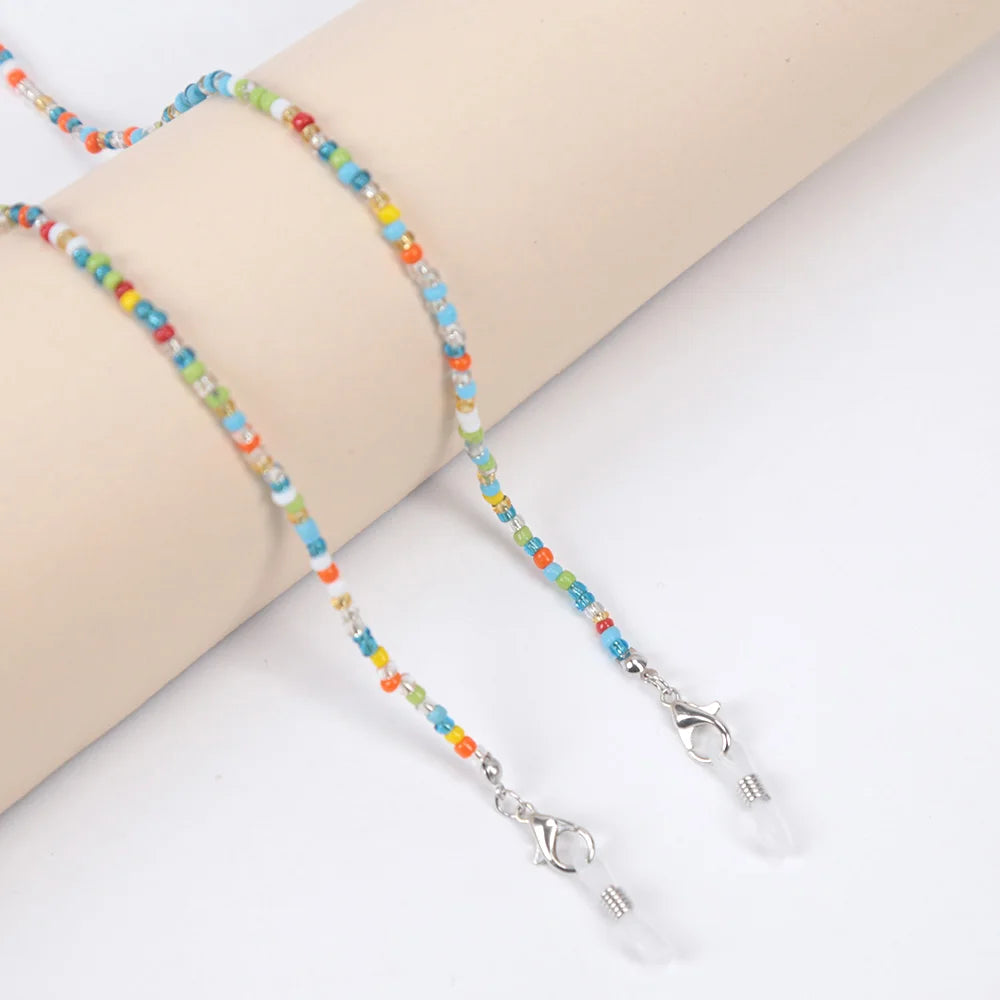 Fashion Glasses Chain Multifunctional Lanyard Bohemian Colorful Bead Chain Anti-lost Neck Chain Sunglasses Eyewear Accessories