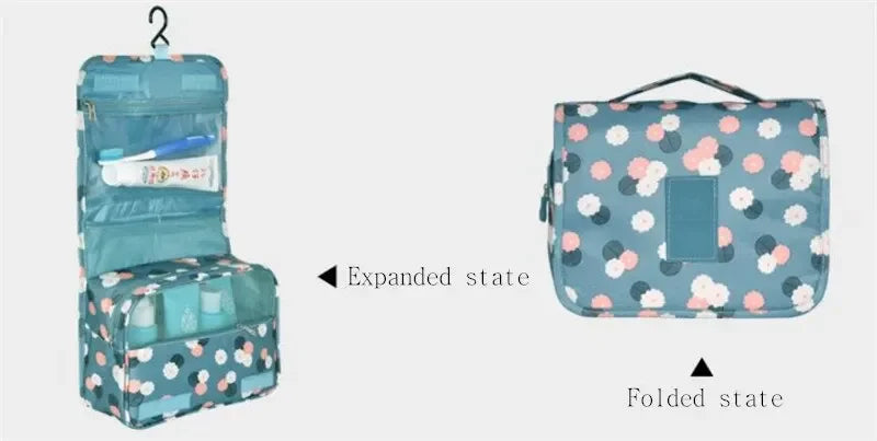 Cosmetic Bag Women Travel Pouch Waterproof Toiletries Beauty Organizer Ladies Bathroom Neceser Makeup Storage Bag With Hook