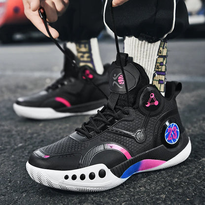 Nouvelles chaussures de basket-ball montantes chaussures de sport confortables et respirantes pour hommes et femmes athlètes d'entraînement chaussures d'étudiant décontractées