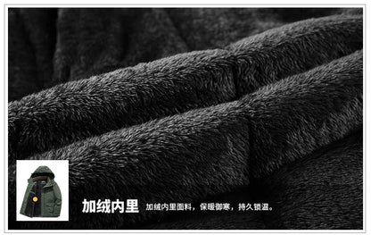 Parka Thermique Épaisse et Chaude pour Homme, Manteau Décontracté à Fermeture Éclair, avec Doublure Souriante, Coupe-Vent, Vêtement d'Extérieur, Hiver - DOGOMET DIGITAL PLUS