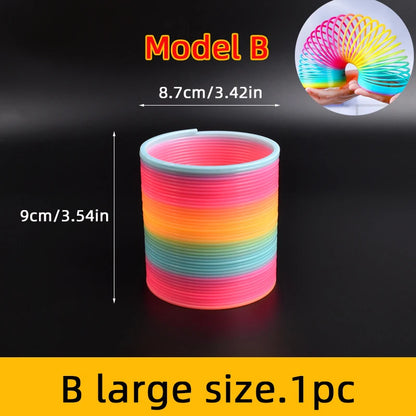 Rainbow Magic Springs Circle Toys Kids' Birthday Party Favors Friends Giveaway Small Gifts Pinata Fillers Flexible Funny Toy