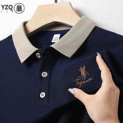 Men's Embroidered Casual Fashion Short Sleeved POLO Shirt Summer Comfortable Top