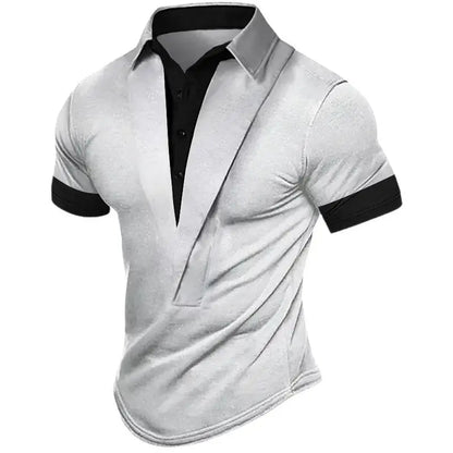 Men's Short - Sleeve T - Shirt for Summer, Retro Henley Neckline Design,  Loose Breathable Versatile Top for Sports and Leisure