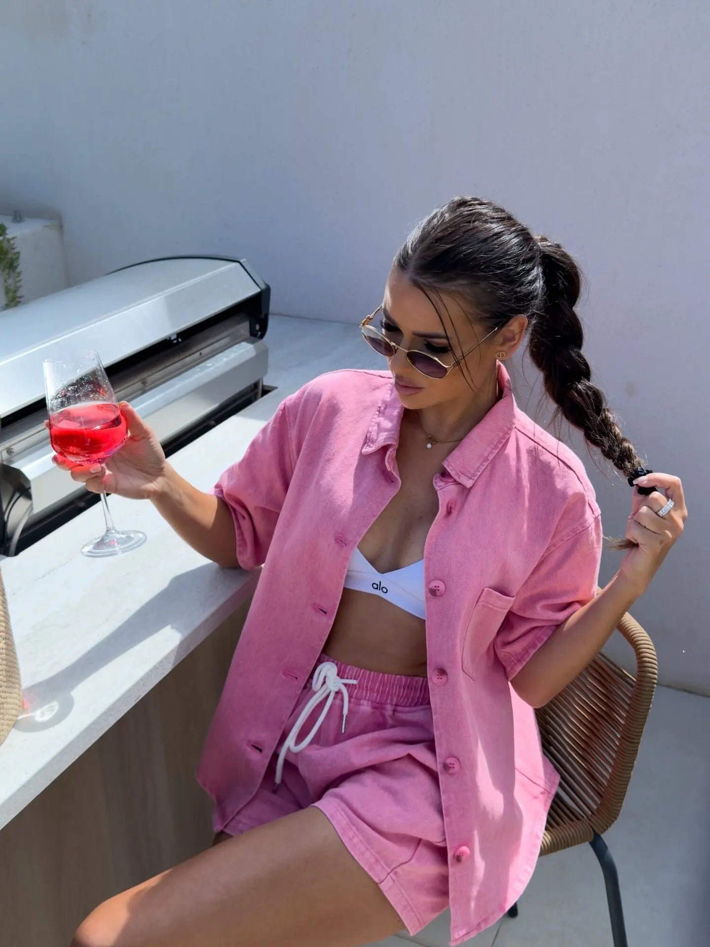 2025 Summer Women's Fashion Casual Loose Short Sleeve Shirt Denim Shorts Set Ensemble Femme 2 Pièces Été