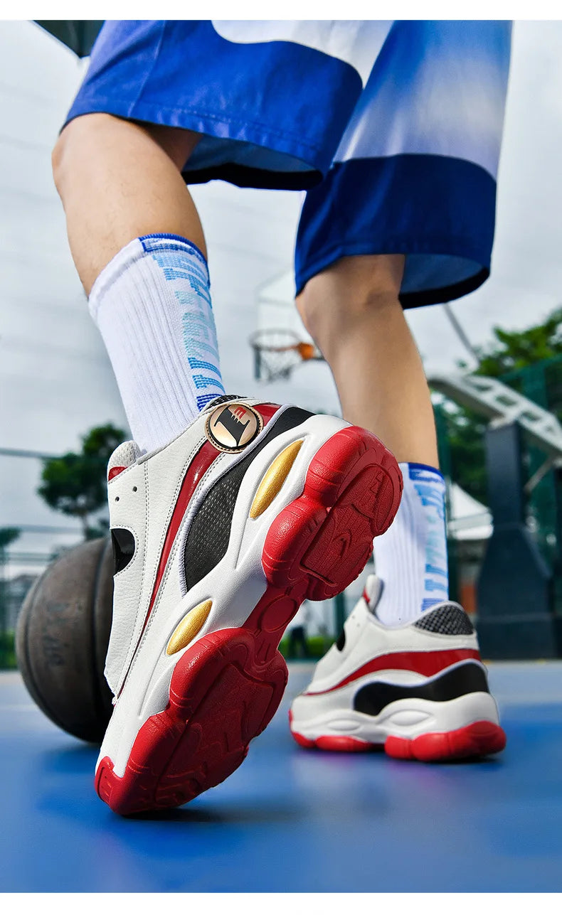 Chaussures de basket-ball pour hommes de haute qualité automne chaussures de sport en cuir plate-forme extérieure bottes de basket-ball professionnelles hommes chaussures d'entraînement