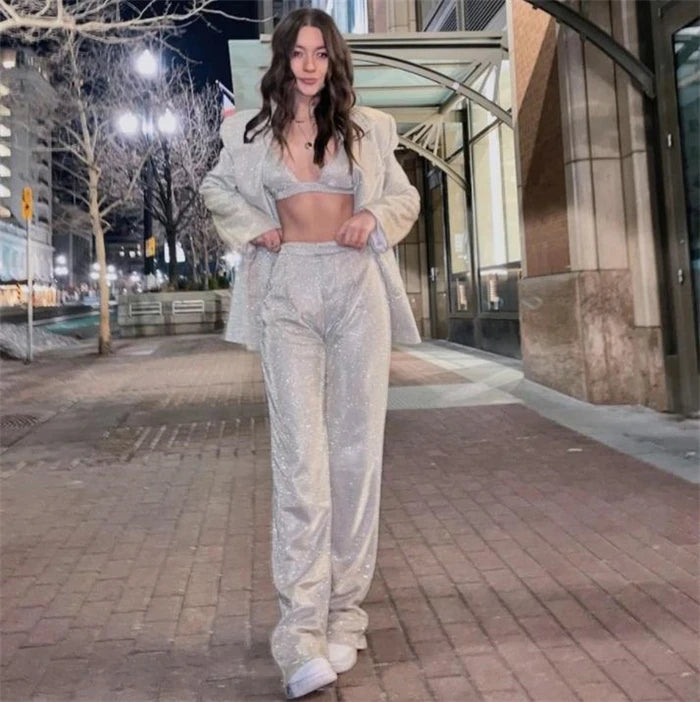 Women's Suiting  Pants Set Faionable Workwear Ensemble Spring  Collection 3% - 50% Conent Content