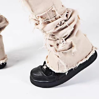 Kakan - New European and American Heavyweight Streetwise Stretch Patch Jeans for Men, High Street Straight Fit Long Jeans16-3001 - DOGOMET DIGITAL PLUS