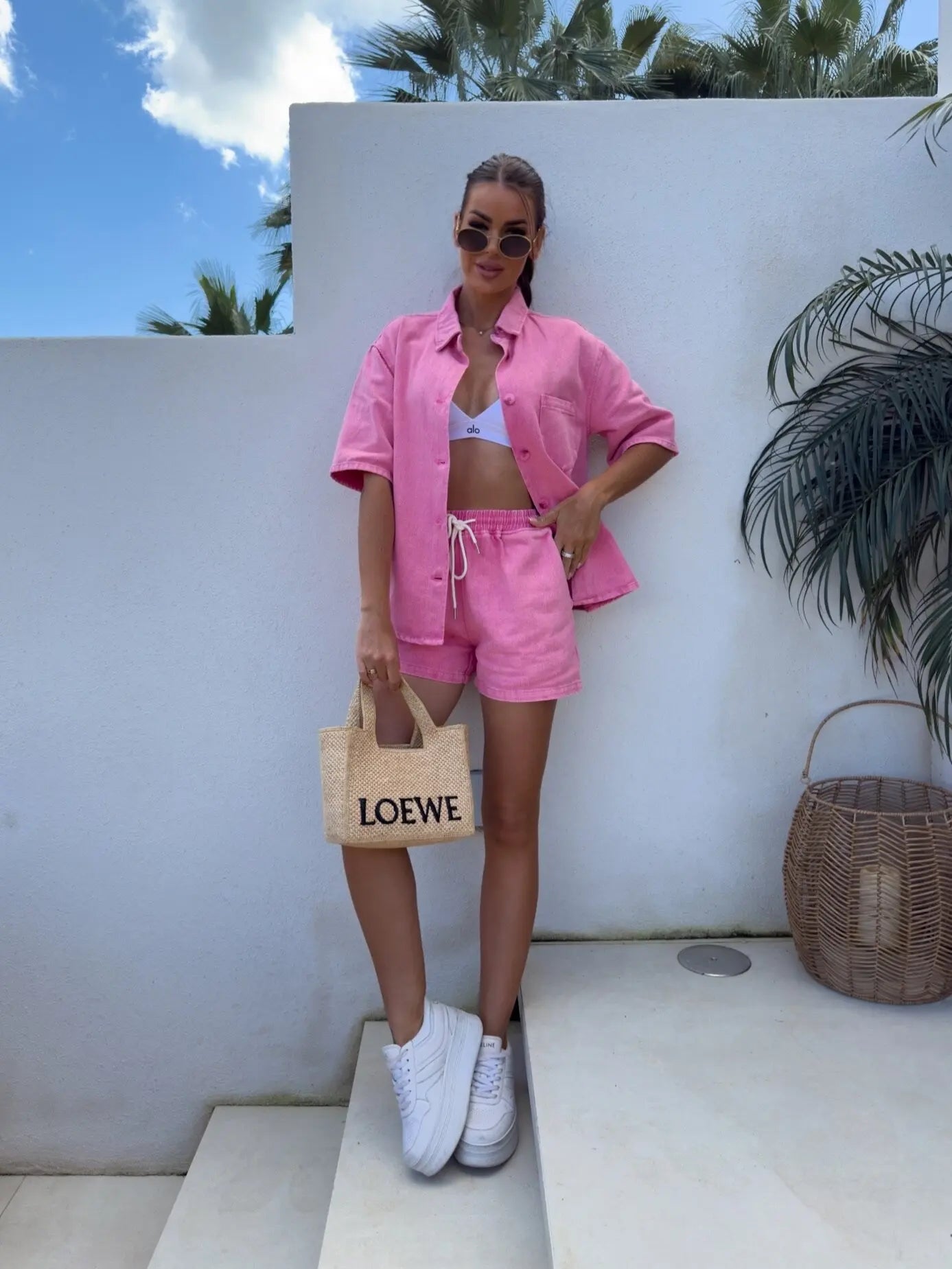 2025 Summer Women's Fashion Casual Loose Short Sleeve Shirt Denim Shorts Set Ensemble Femme 2 Pièces Été