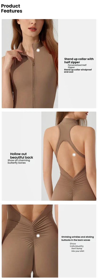 Jumpsuit woman Sexy High Back V-Cut jumpsuits for woman Yoga Peach Butt Lifting Sportswear Bodysuit Female clothing overalls