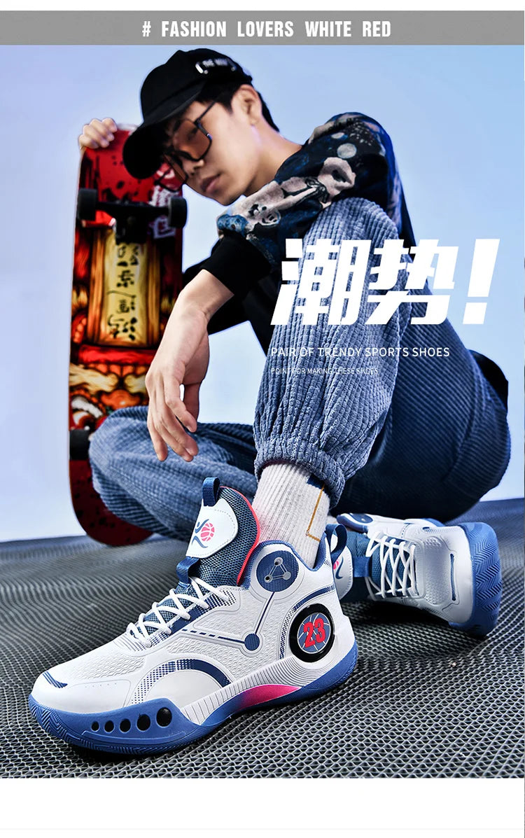 Nouvelles chaussures de basket-ball montantes chaussures de sport confortables et respirantes pour hommes et femmes athlètes d'entraînement chaussures d'étudiant décontractées