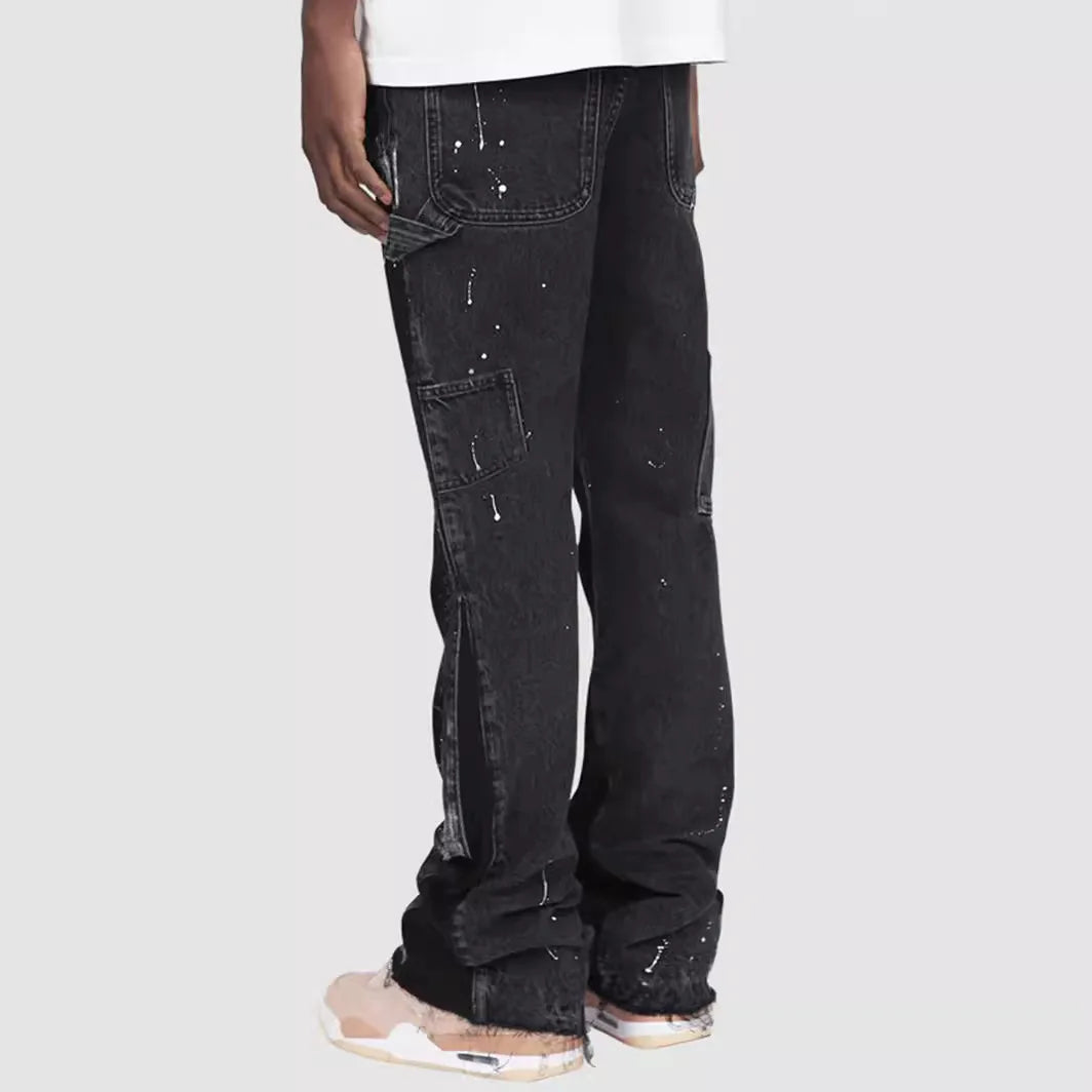 Jean délavé hommes Vintage longueur cheville pantalon taille moyenne poches bouton fermeture éclair mouche en détresse Denims Streetwear pantalon droit