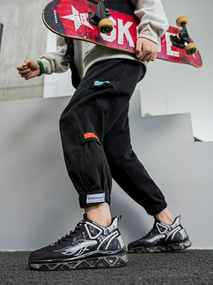 Chaussures de basket-ball à la mode et tendance pour hommes, avec une forte capacité de saut, chaussures de sport décontractées antidérapantes et résistantes à l'usure