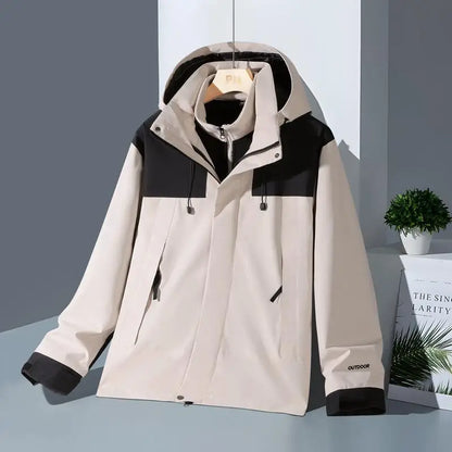 Veste d'assaut d'hiver en plein air trois en un avec polaire épaisse détachable deux pièces veste d'alpinisme imperméable pour hommes - DOGOMET DIGITAL PLUS