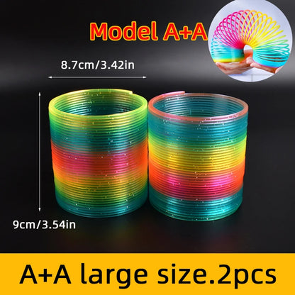 Rainbow Magic Springs Circle Toys Kids' Birthday Party Favors Friends Giveaway Small Gifts Pinata Fillers Flexible Funny Toy