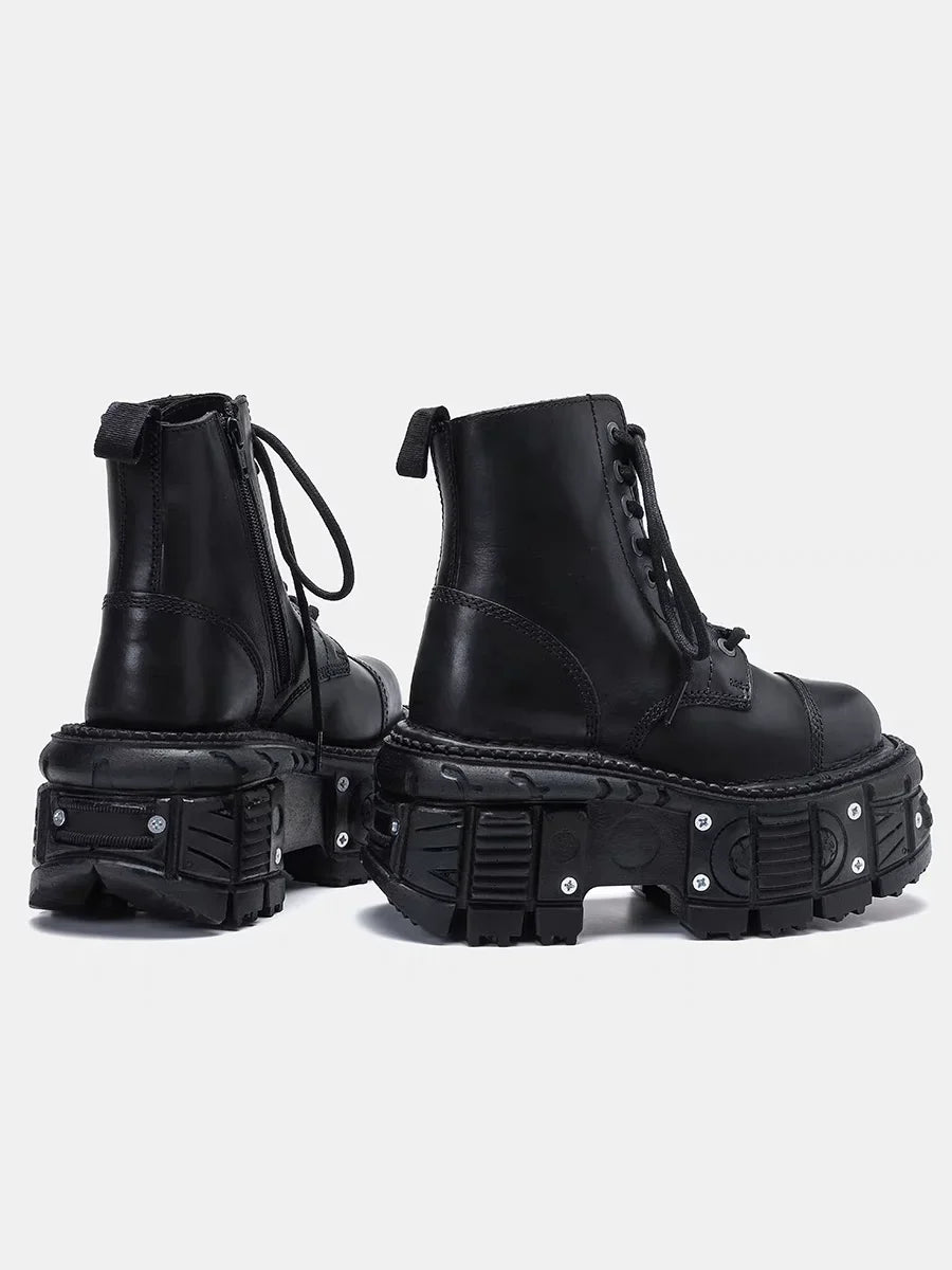 Cuir rehaussé 10 cm à semelles épaisses hommes haut de gamme Style britannique 2025 nouvelles bottes pour hommes à la mode - DOGOMET DIGITAL PLUS