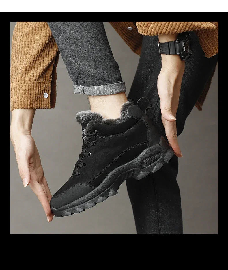 Hommes hiver bottes de neige avec fourrure baskets d'extérieur hommes chaussures 2023 nouveau mâle chaussures chaudes bottines pour hommes Botines Botas Hombre - DOGOMET DIGITAL PLUS