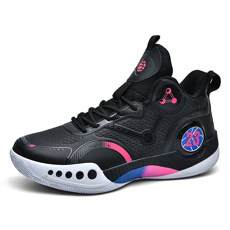 Nouvelles chaussures de basket-ball montantes chaussures de sport confortables et respirantes pour hommes et femmes athlètes d'entraînement chaussures d'étudiant décontractées