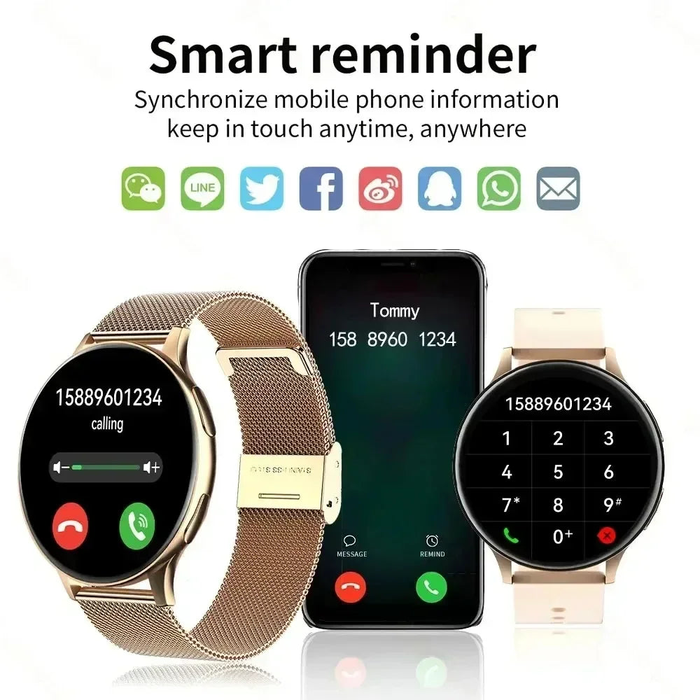 Smartwatch 2025 rond AMOLED affichage Bluetooth relojes para hombres sans fil montres intelligentes homme femme nouveau pour iPhone Android