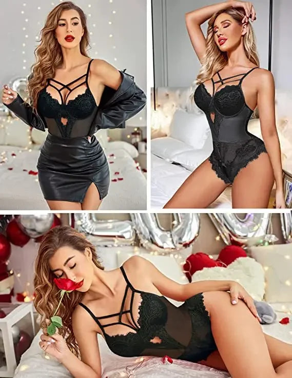 Women's Lingerie Sexy Women Underwear Whole Bodysuits Erotic Lingerie Woman Ensemble Lingeries Femmes hollowed out garters