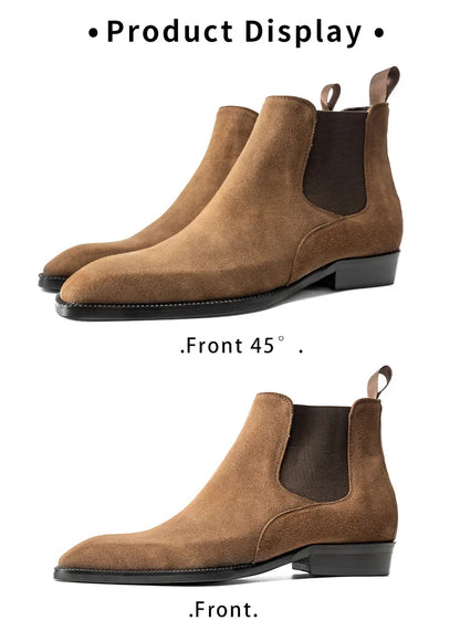 Style occidental hommes Chelsea bottes en cuir véritable de luxe en plein air randonnée chaussures de travail cheville désert bottes Botas Hombre Zapatos