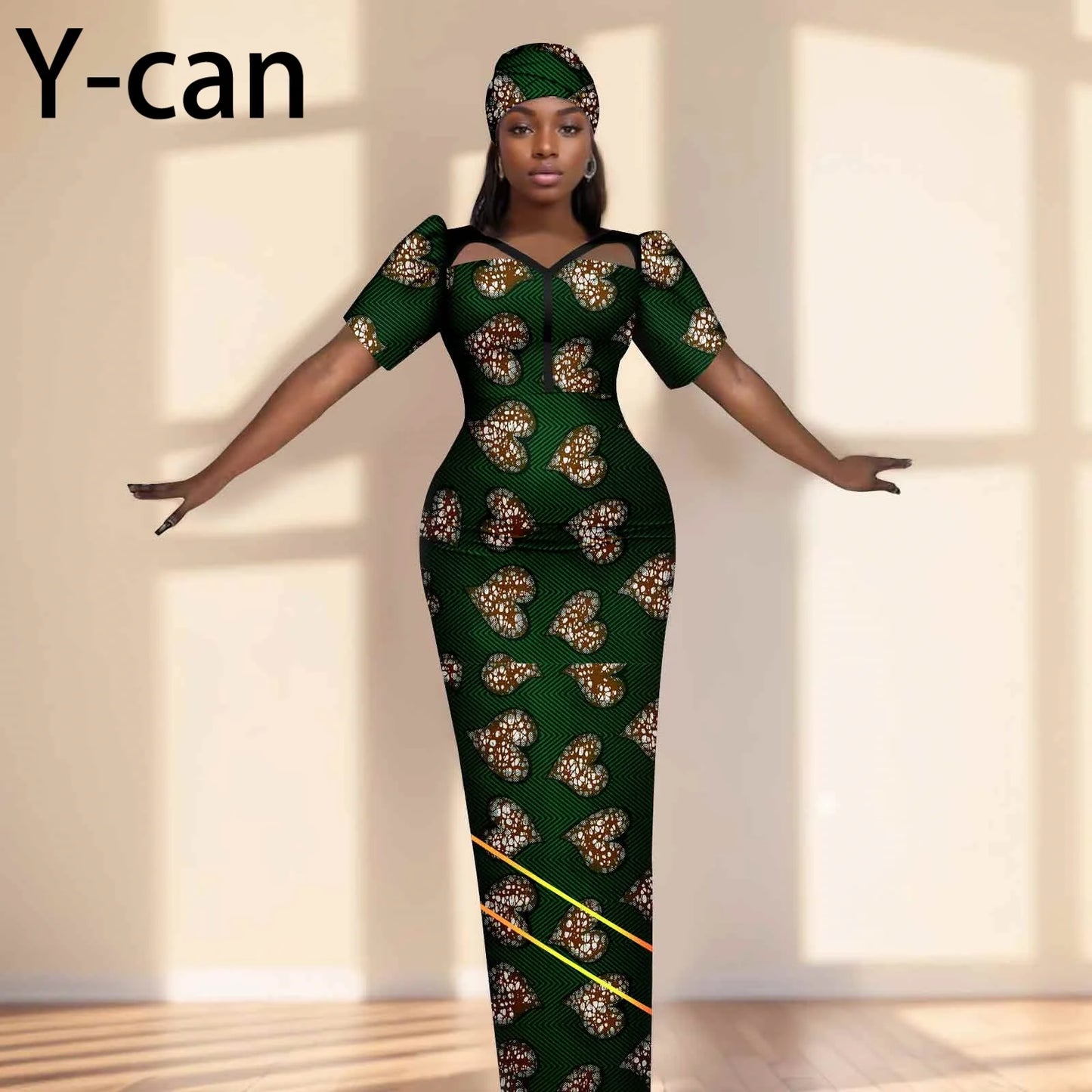 Robe de soirée robes africaines pour femmes coupe ajustée robe à manches courtes robes de soirée avec bandeau Dashiki Ankara imprimer 2525071