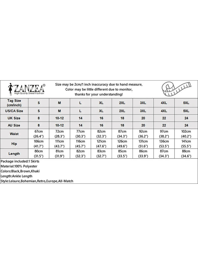 ZANZEA-Jupe mi-longue évangélique élégante taille haute pour femmes, jupes trapèze pour femmes, bureau, dame, document solide, fête, mode, 2025