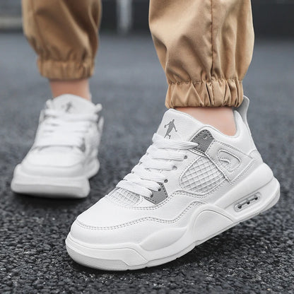 Baskets de basket-ball en cuir à lacets pour enfants, chaussures de skate plates décontractées, tennis pour enfants, qualité, mode, filles, garçons