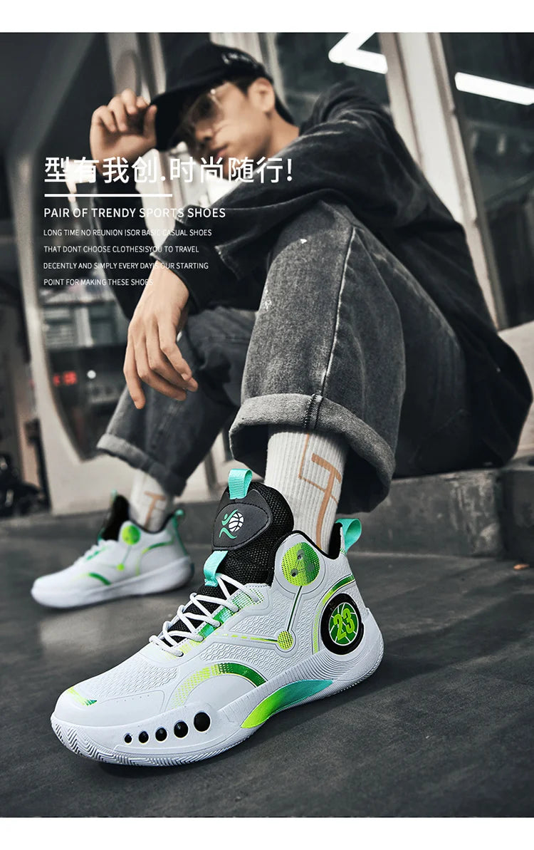 Nouvelles chaussures de basket-ball montantes chaussures de sport confortables et respirantes pour hommes et femmes athlètes d'entraînement chaussures d'étudiant décontractées