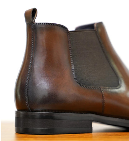 Bottines Chelsea en PU marron pour hommes, chaussures polyvalentes, décontractées, Style britannique, vêtements de fête de rue, robe classique, nouvelle collection