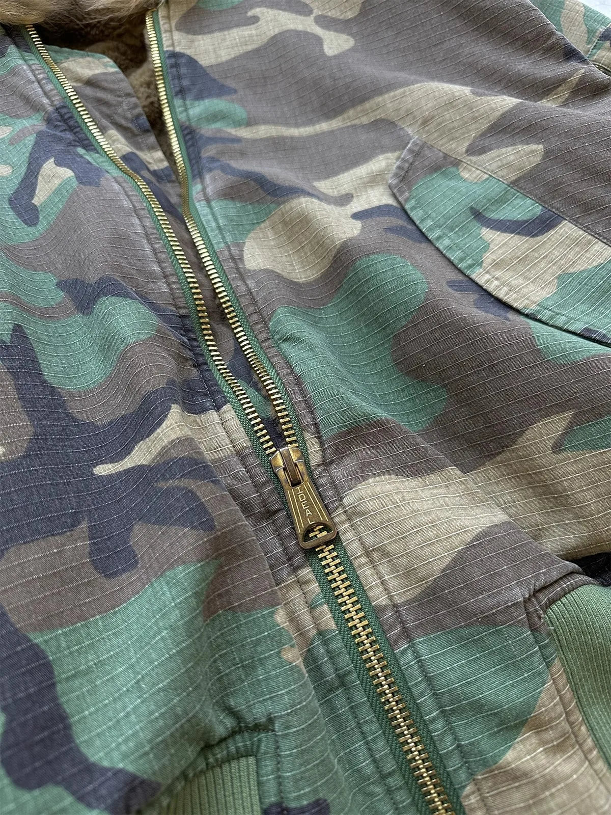 Manteau d'hiver chaud pour hommes, veste de Camouflage Double face, Parka en coton épais avec col en fourrure, Trench-Coat de Style militaire en plein air - DOGOMET DIGITAL PLUS