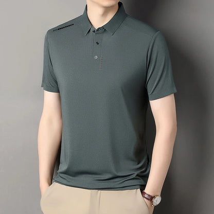 2025 New Men's Casual Fashion Printed Short Sleeve Polo Shirt Anti Wrinkle Breathable Comfortable Summer Versatile T-shirt