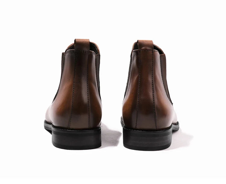 Bottines Chelsea en PU marron pour hommes, chaussures polyvalentes, décontractées, Style britannique, vêtements de fête de rue, robe classique, nouvelle collection