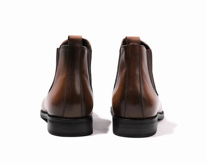Bottines Chelsea en PU marron pour hommes, chaussures polyvalentes, décontractées, Style britannique, vêtements de fête de rue, robe classique, nouvelle collection
