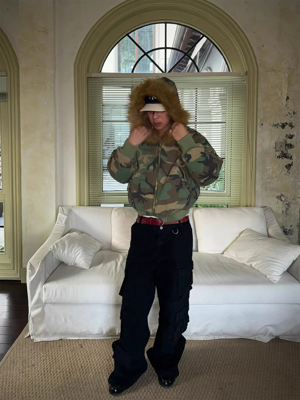 Manteau d'hiver chaud pour hommes, veste de Camouflage Double face, Parka en coton épais avec col en fourrure, Trench-Coat de Style militaire en plein air - DOGOMET DIGITAL PLUS