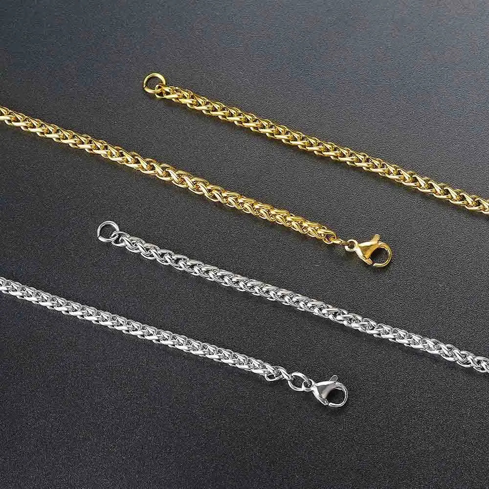 Franco Chain For Men Boys Minimalist Stainless Steel Necklace Women Daily Wear Hip Hop Jewelry Gifts Width 3mm Length 60cm C024