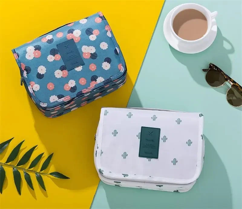 Cosmetic Bag Women Travel Pouch Waterproof Toiletries Beauty Organizer Ladies Bathroom Neceser Makeup Storage Bag With Hook