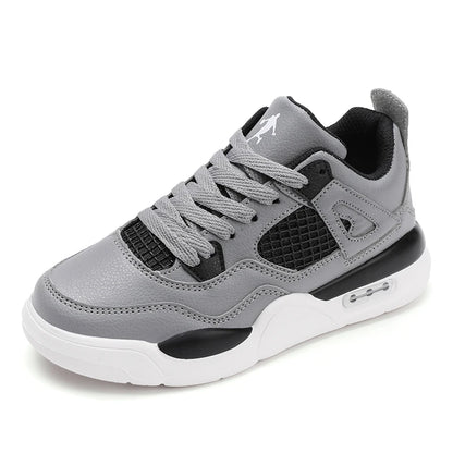 Baskets de basket-ball en cuir à lacets pour enfants, chaussures de skate plates décontractées, tennis pour enfants, qualité, mode, filles, garçons