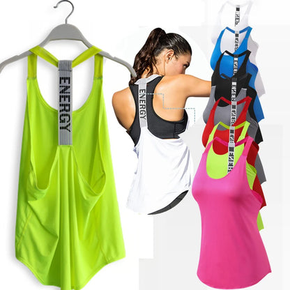 Women Sports Tops Black Sleeveless Yoga Top Women Fitness Shirt Gym Vest Running Sports Tops Letter Backless Shirt