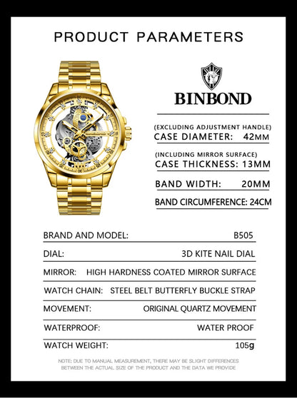 UTHAI-Montre à quartz en acier inoxydable pour homme, évider, étanche, métal, authentique, luxe, carillon, Shoous, V006, nouveau, 2024