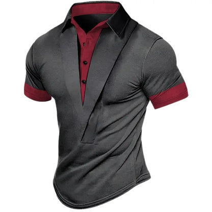 Men's Short - Sleeve T - Shirt for Summer, Retro Henley Neckline Design,  Loose Breathable Versatile Top for Sports and Leisure
