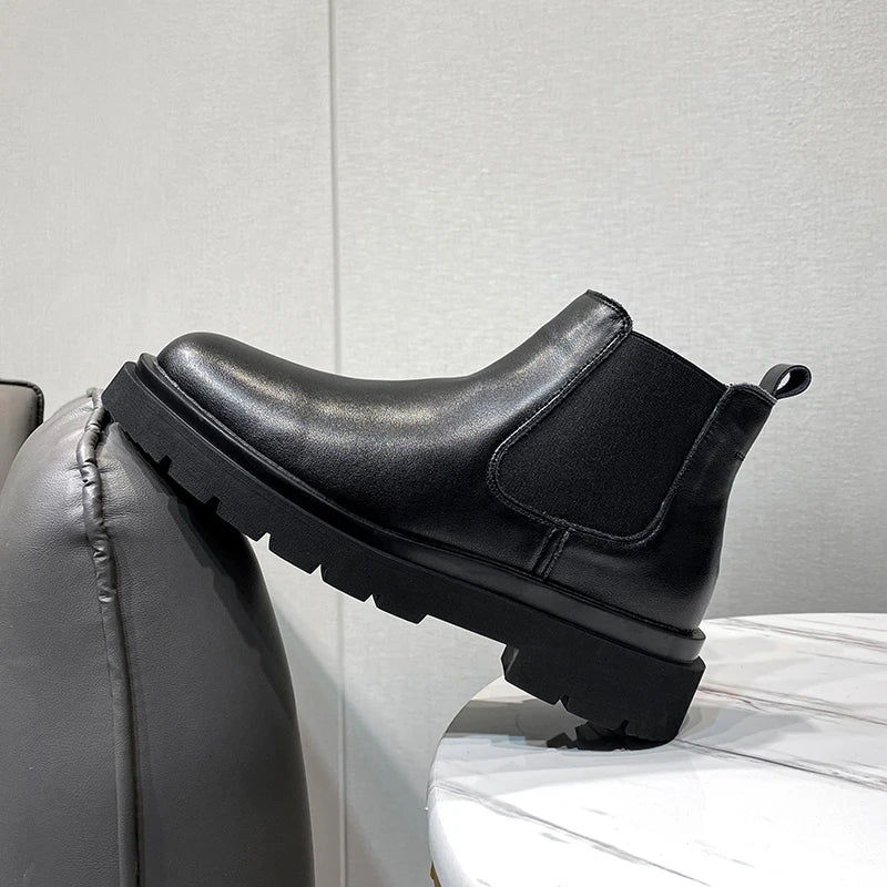 StephanBoots-Chaussures à plateforme noires pour hommes, Bottes de rinçage à la mode, Slip on, Nouveau, Automne, Hiver, 2022 - DOGOMET DIGITAL PLUS