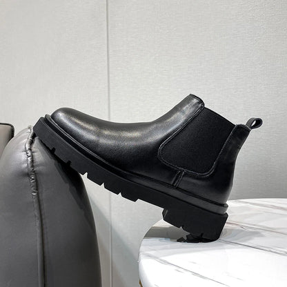 StephanBoots-Chaussures à plateforme noires pour hommes, Bottes de rinçage à la mode, Slip on, Nouveau, Automne, Hiver, 2022 - DOGOMET DIGITAL PLUS
